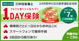 三井住友海上の１日自動車保険のバナー